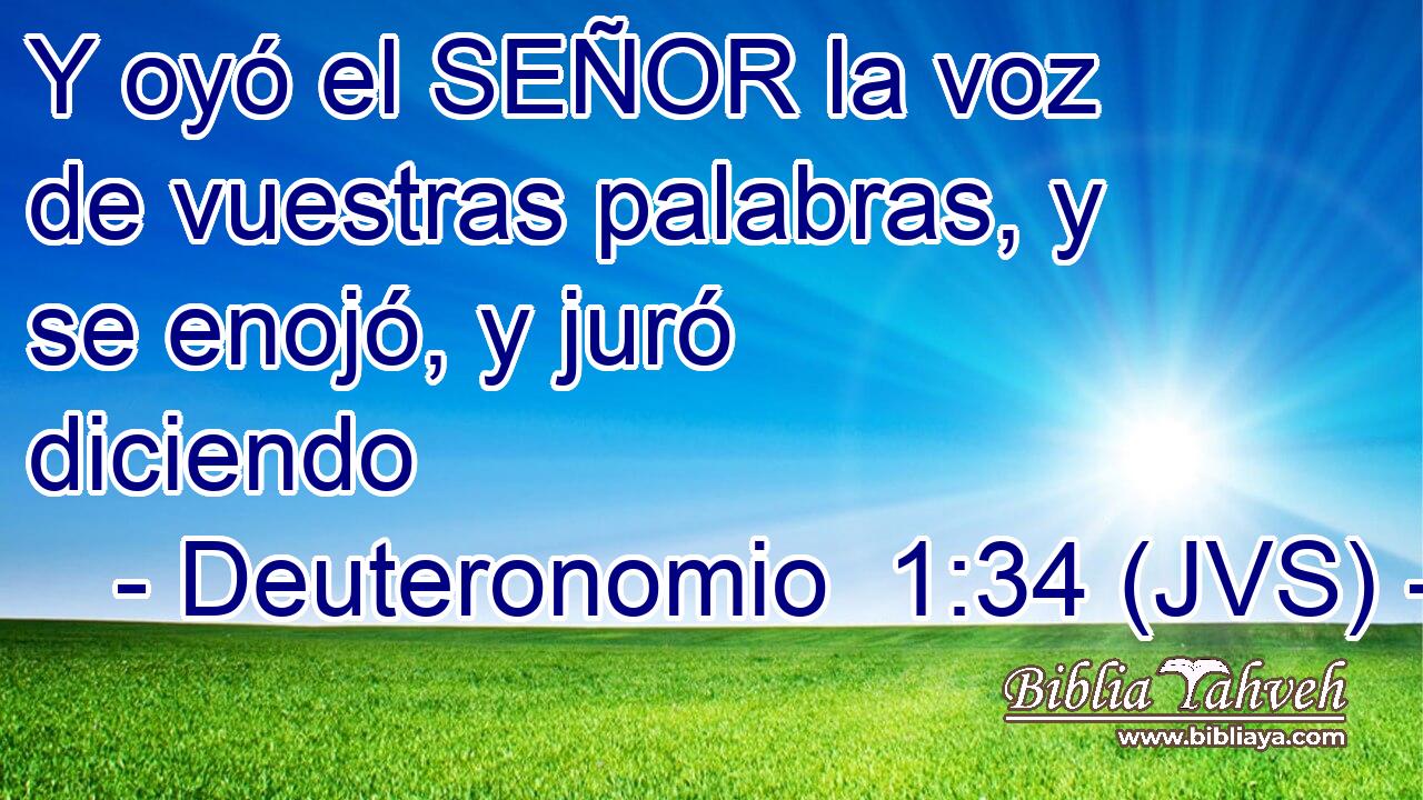 Y oyó el SEÑOR la voz de vuestras palabras, y se enojó, y juró diciendo