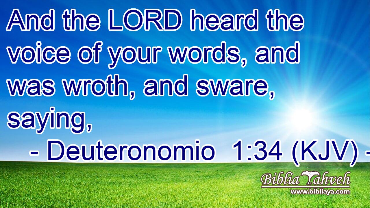 And the LORD heard the voice of your words, and was wroth, and sware, saying,