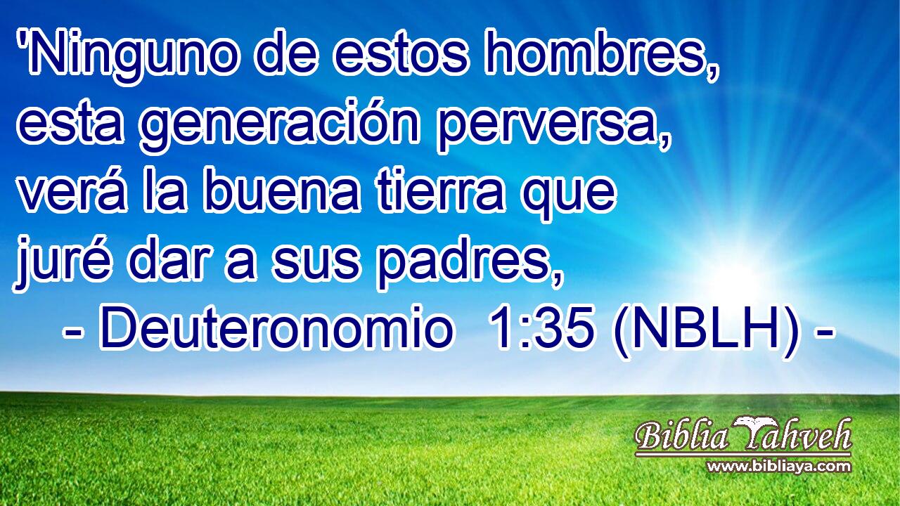  'Ninguno de estos hombres, esta generación perversa, verá la buena tierra que juré dar a sus padres, 