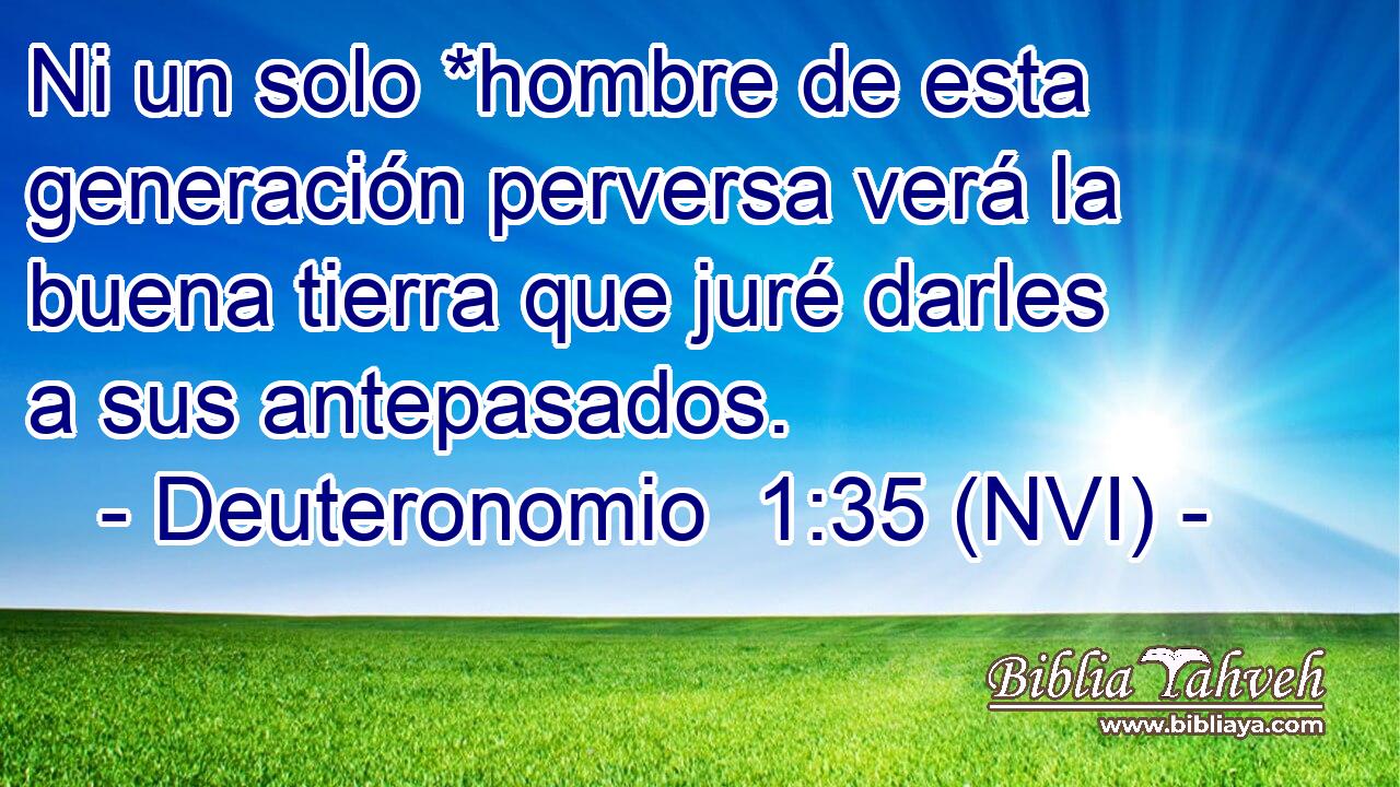  Ni un solo *hombre de esta generación perversa verá la buena tierra que juré darles a sus antepasados. 