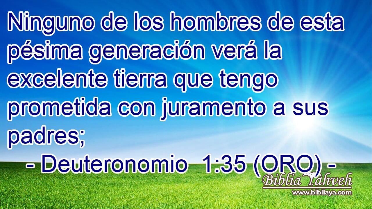  Ninguno de los hombres de esta pésima generación verá la excelente tierra que tengo prometida con juramento a sus padres; 