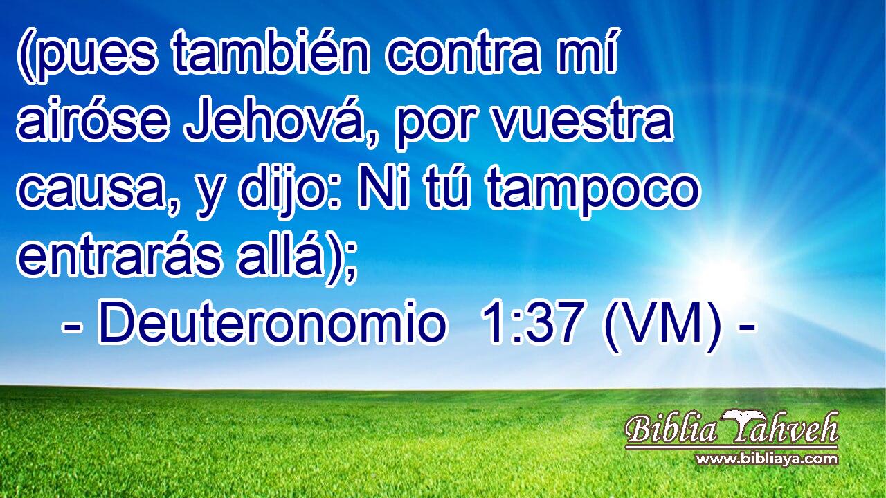  (pues también contra mí airóse Jehová, por vuestra causa, y dijo: Ni tú tampoco entrarás allá); 