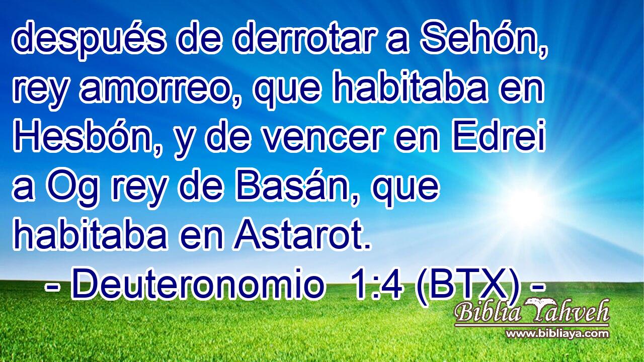 después de derrotar a Sehón, rey amorreo, que habitaba en Hesbón, y de vencer en Edrei a Og rey de Basán, que habitaba en Astarot.