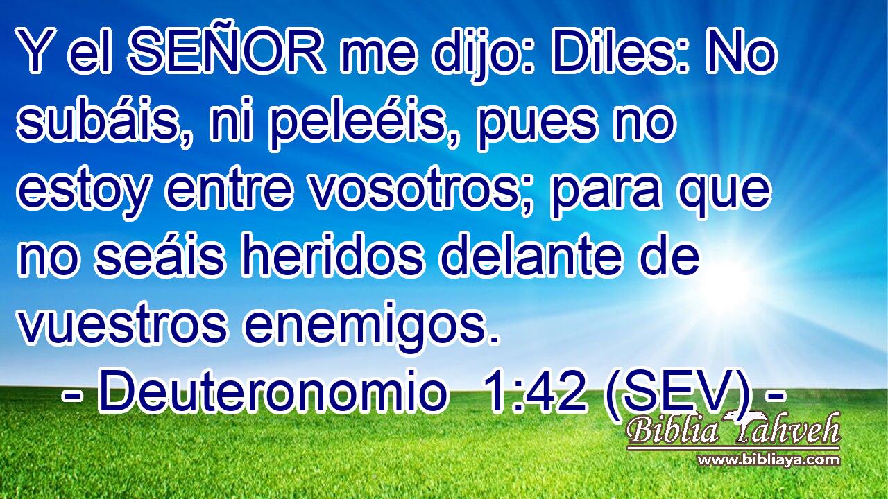 Y el SEÑOR me dijo: Diles: No subáis, ni peleéis, pues no estoy entre vosotros; para que no seáis heridos delante de vuestros enemigos.