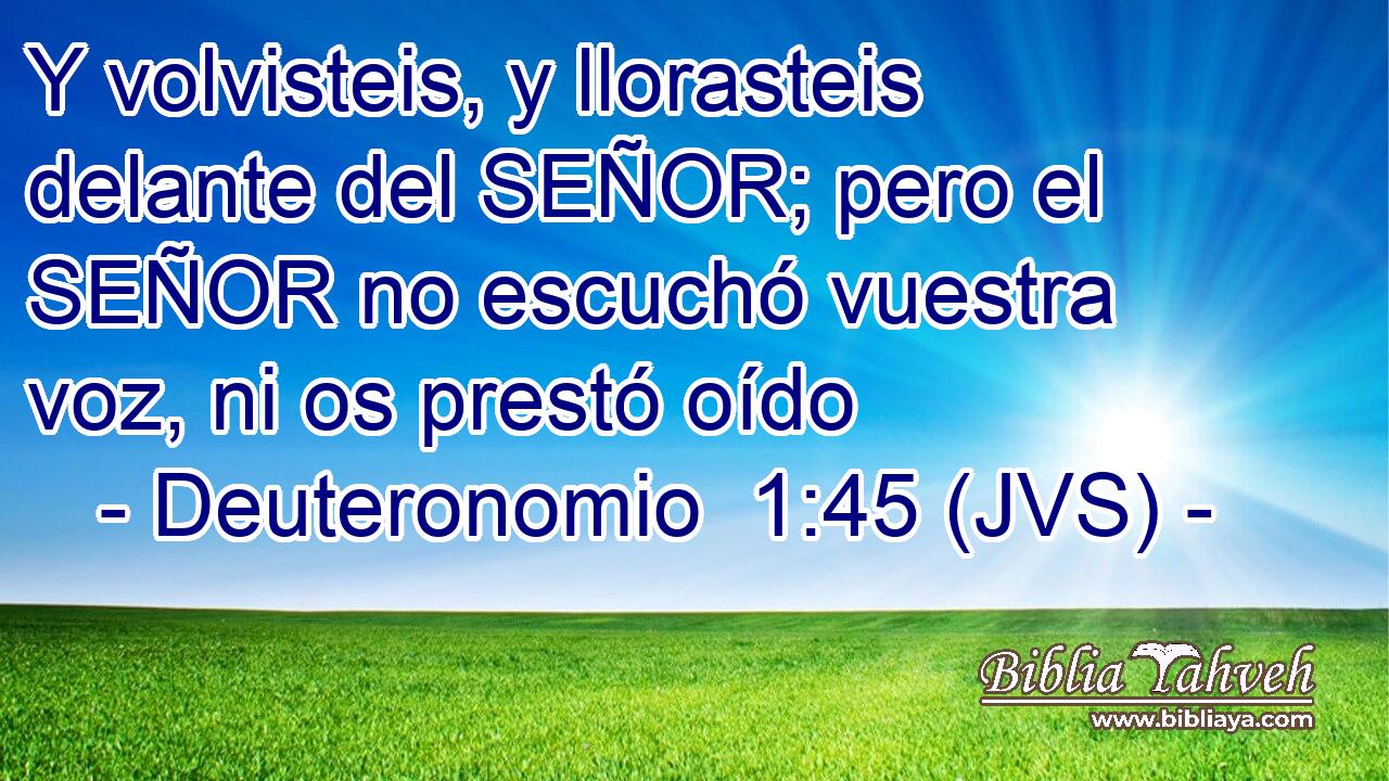 Y volvisteis, y llorasteis delante del SEÑOR; pero el SEÑOR no escuchó vuestra voz, ni os prestó oído