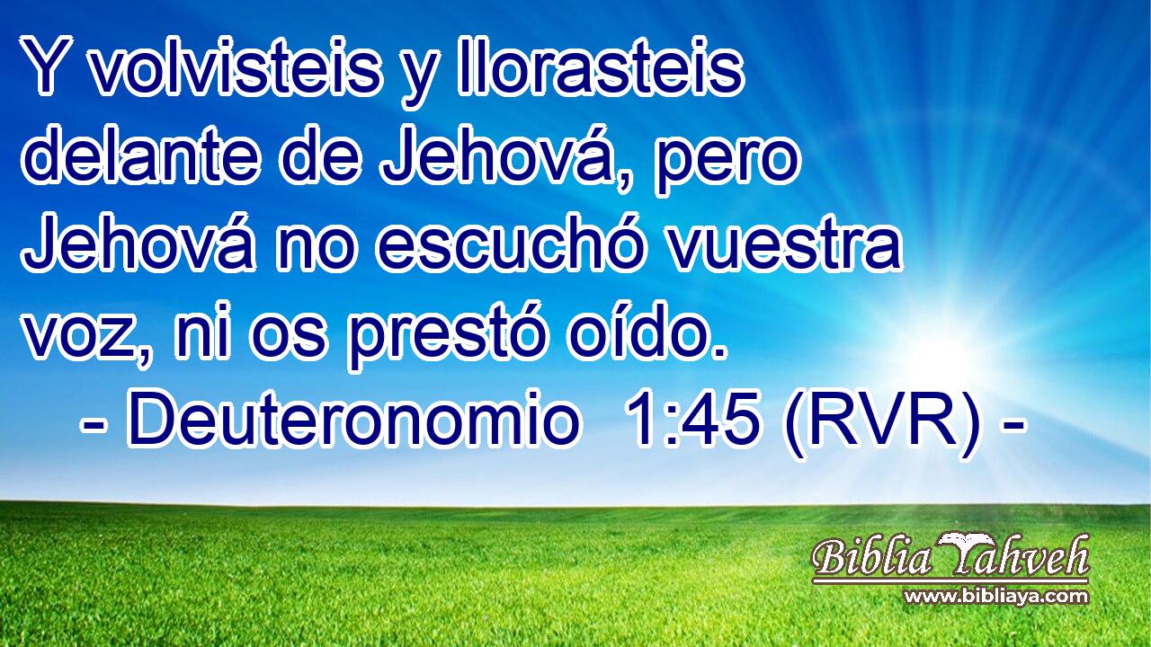 Y volvisteis y llorasteis delante de Jehová, pero Jehová no escuchó vuestra voz, ni os prestó oído.