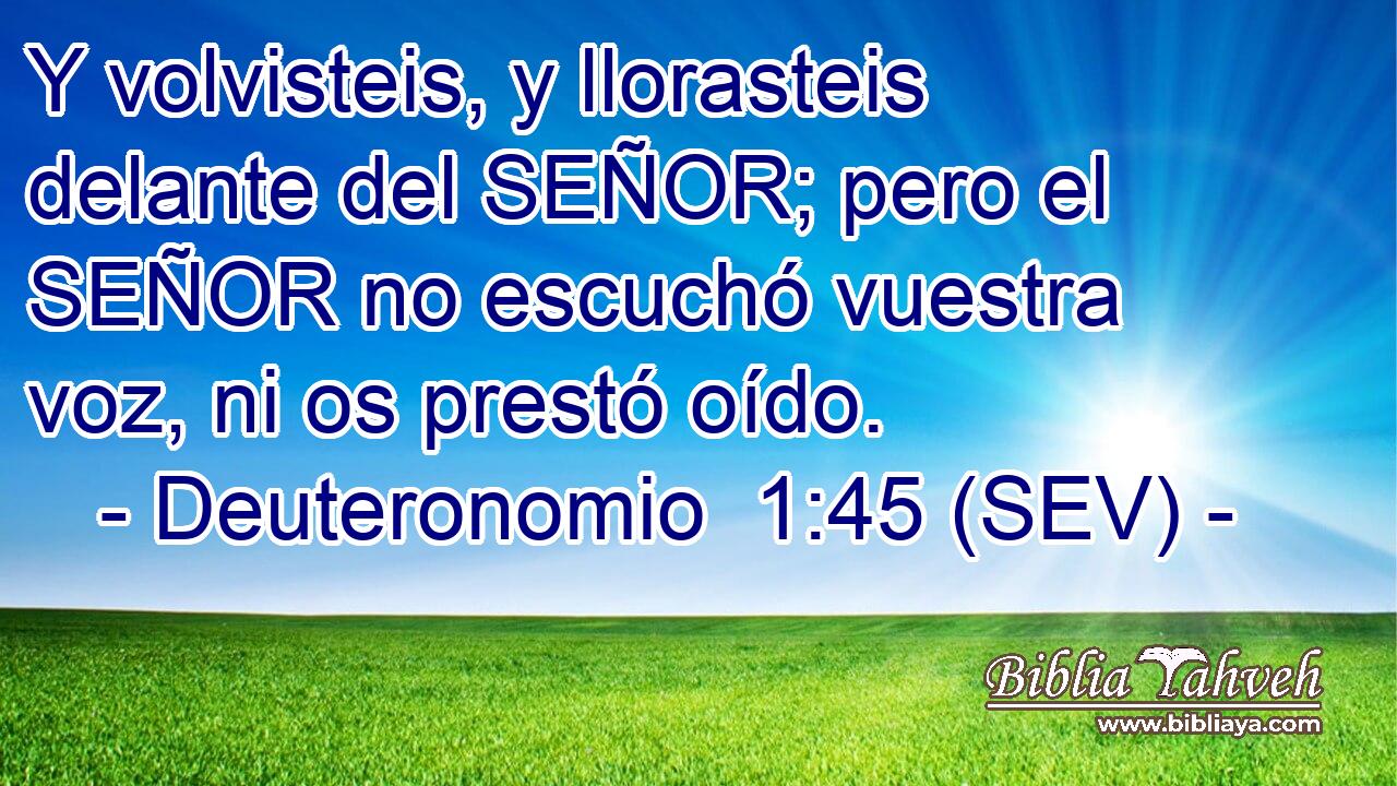 Y volvisteis, y llorasteis delante del SEÑOR; pero el SEÑOR no escuchó vuestra voz, ni os prestó oído.