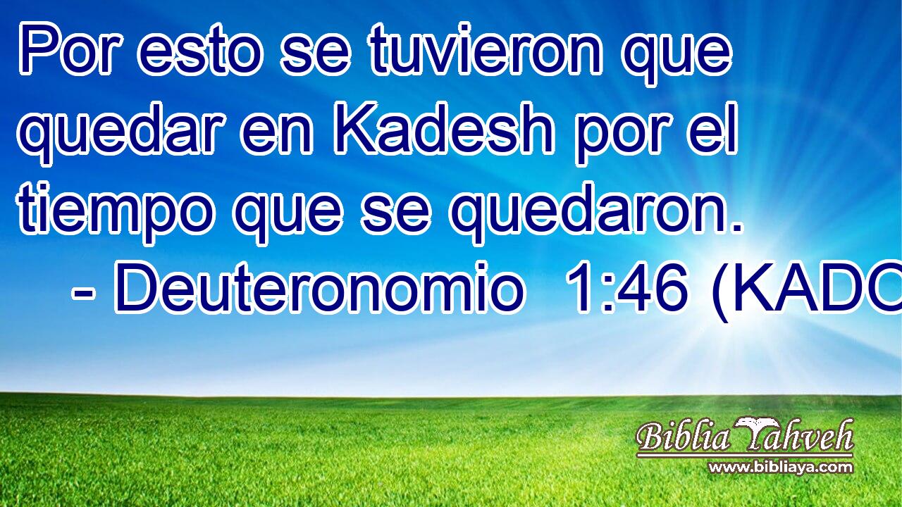  Por esto se tuvieron que quedar en Kadesh por el tiempo que se quedaron. 