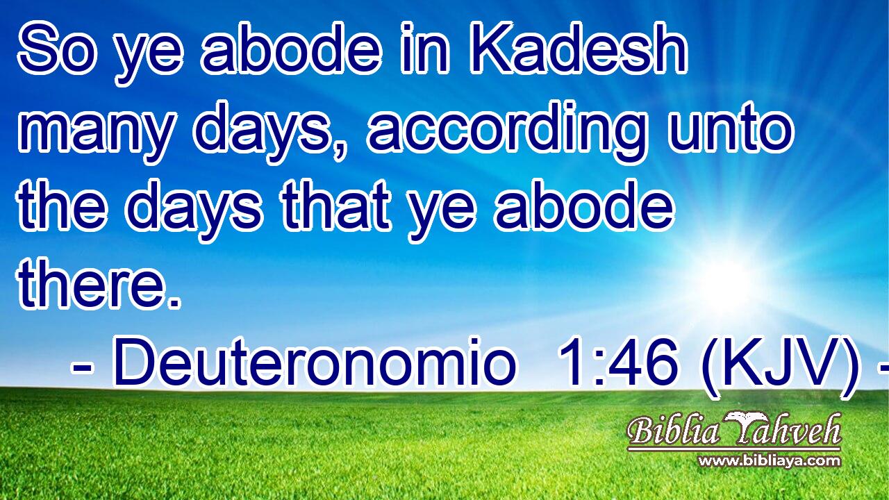 So ye abode in Kadesh many days, according unto the days that ye abode there.