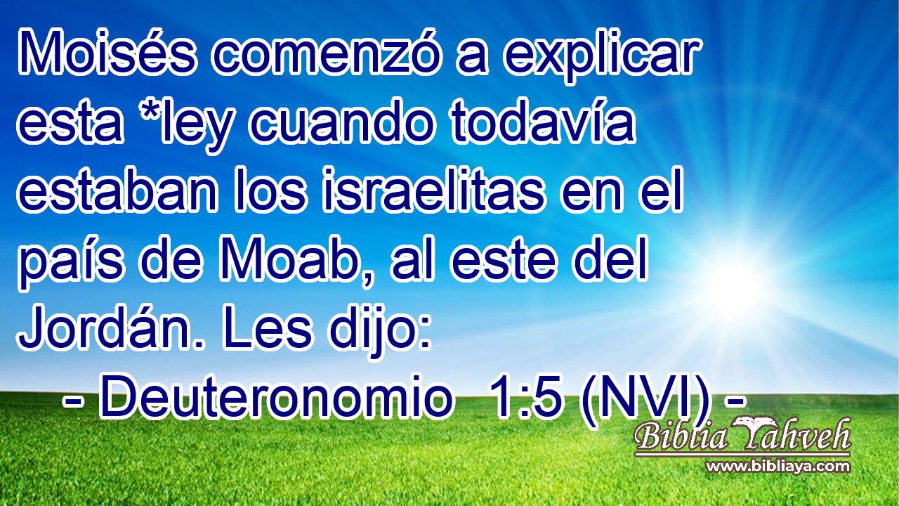  Moisés comenzó a explicar esta *ley cuando todavía estaban los israelitas en el país de Moab, al este del Jordán. Les dijo: 