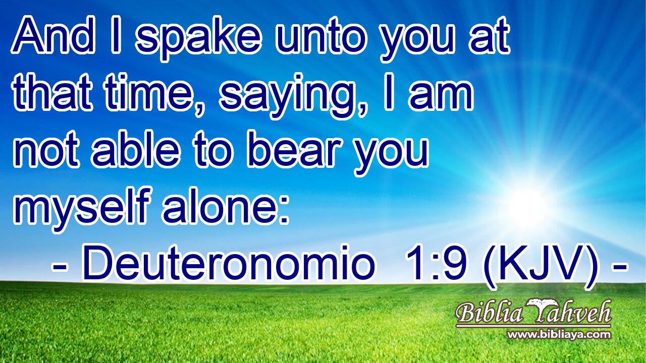And I spake unto you at that time, saying, I am not able to bear you myself alone: