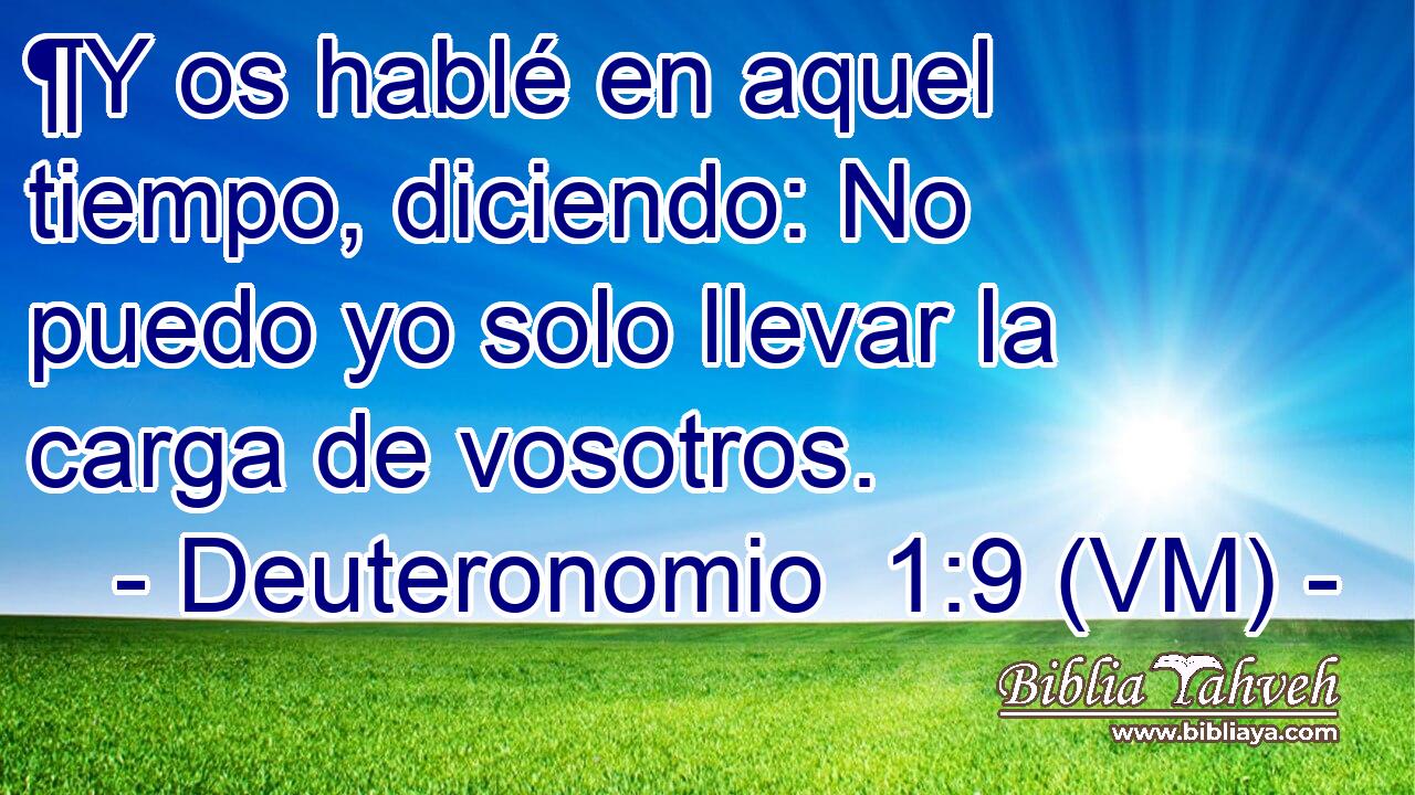 ¶Y os hablé en aquel tiempo, diciendo: No puedo yo solo llevar la carga de vosotros. 