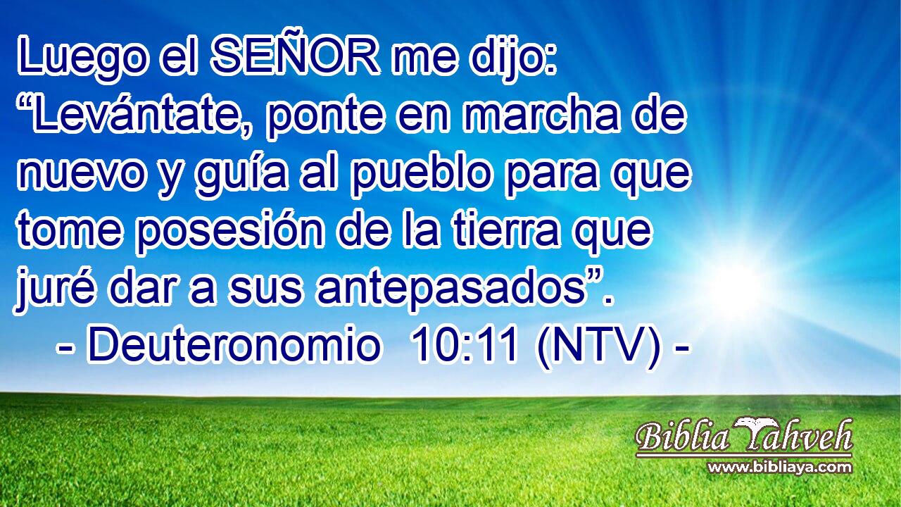 Luego el SEÑOR me dijo: “Levántate, ponte en marcha de nuevo y guía al pueblo para que tome posesión de la tierra que juré dar a sus antepasados”.