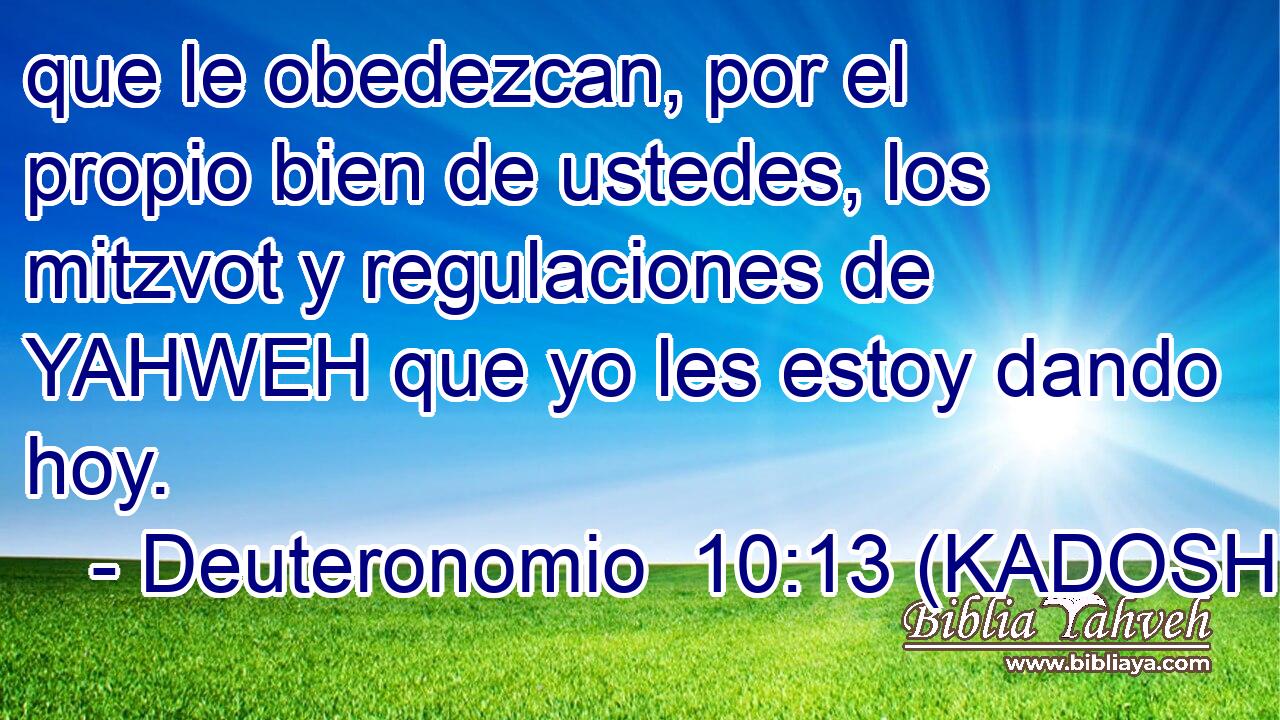  que le obedezcan, por el propio bien de ustedes, los mitzvot y regulaciones de YAHWEH que yo les estoy dando hoy. 