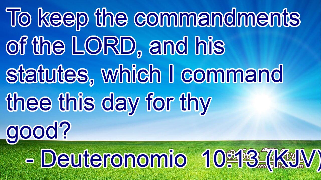 To keep the commandments of the LORD, and his statutes, which I command thee this day for thy good?