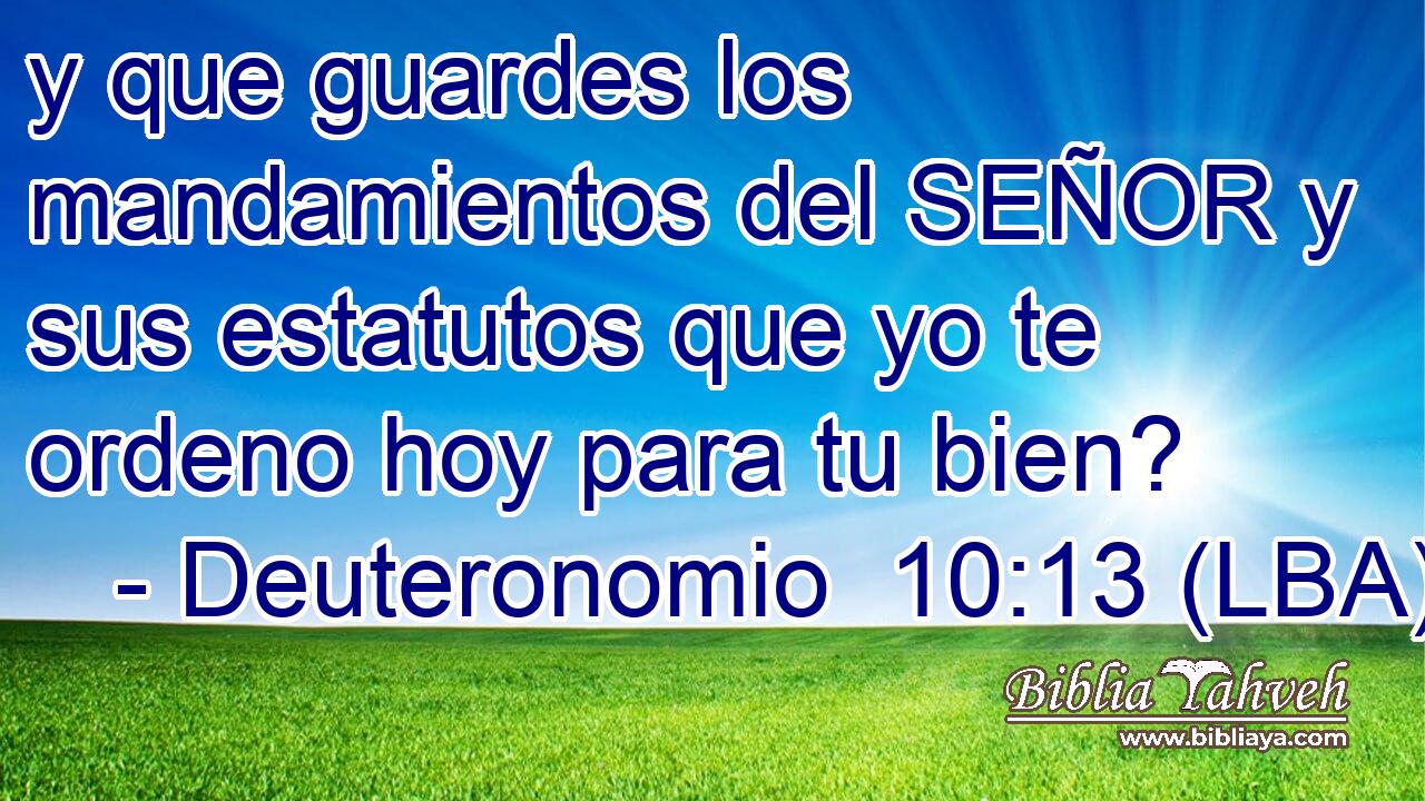 y que guardes los mandamientos del SEÑOR y sus estatutos que yo te ordeno hoy para tu bien?