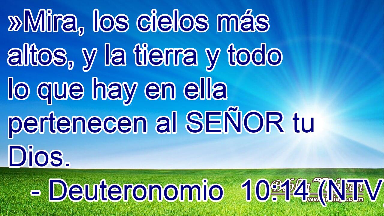 »Mira, los cielos más altos, y la tierra y todo lo que hay en ella pertenecen al SEÑOR tu Dios.