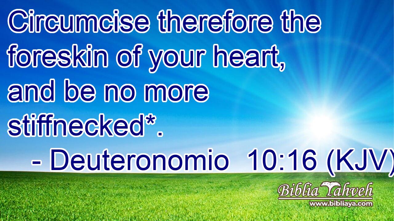 Circumcise therefore the foreskin of your heart, and be no more stiffnecked*.