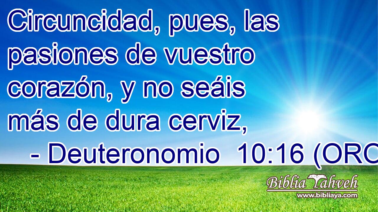  Circuncidad, pues, las pasiones de vuestro corazón, y no seáis más de dura cerviz, 