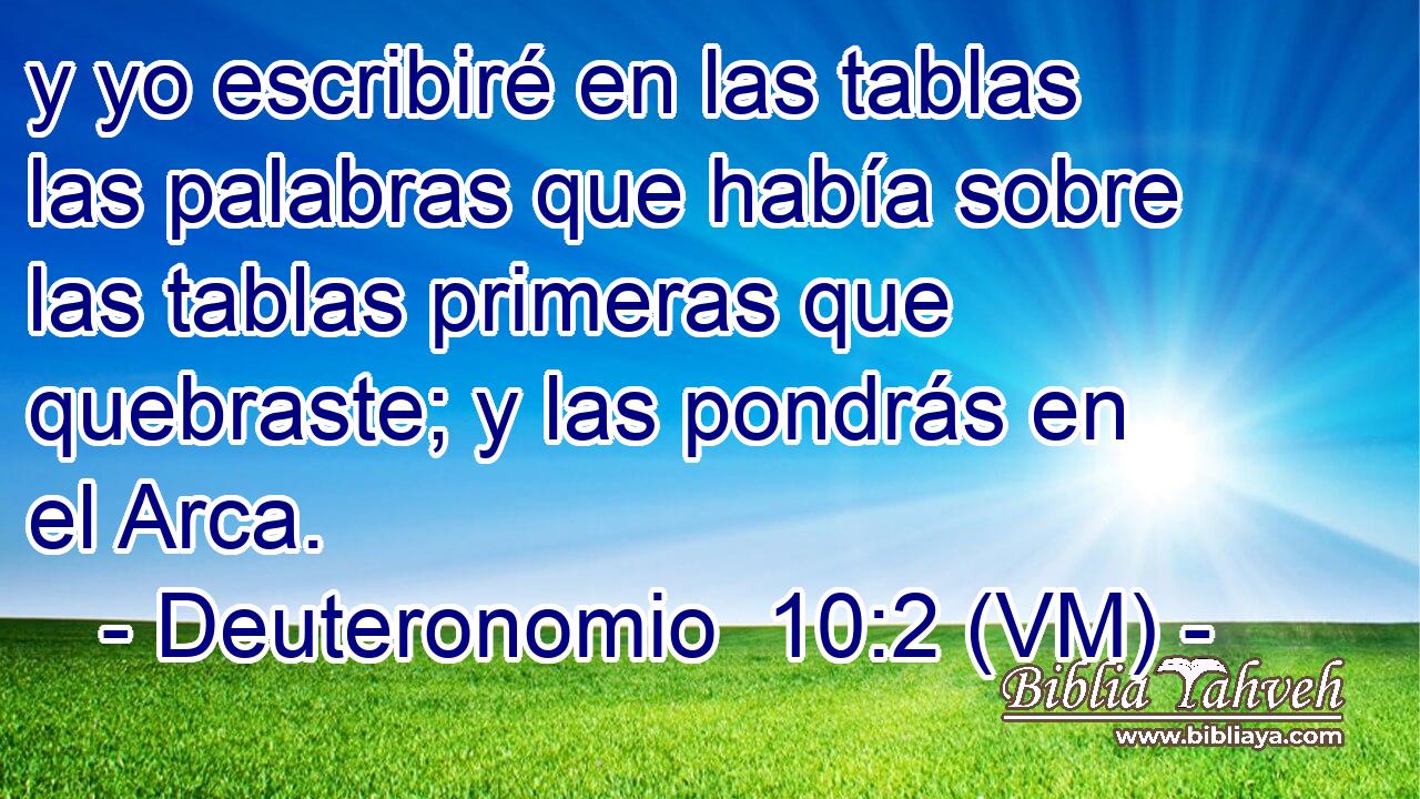  y yo escribiré en las tablas las palabras que había sobre las tablas primeras que quebraste; y las pondrás en el Arca. 