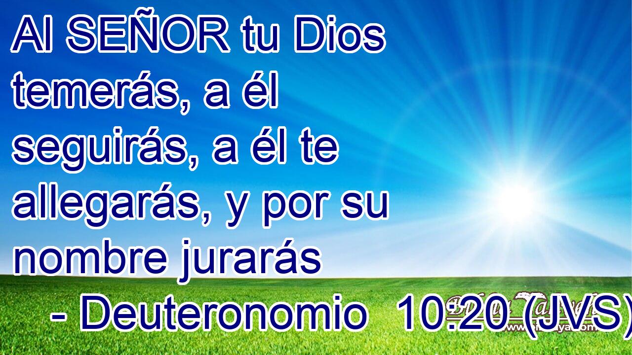 Al SEÑOR tu Dios temerás, a él seguirás, a él te allegarás, y por su nombre jurarás