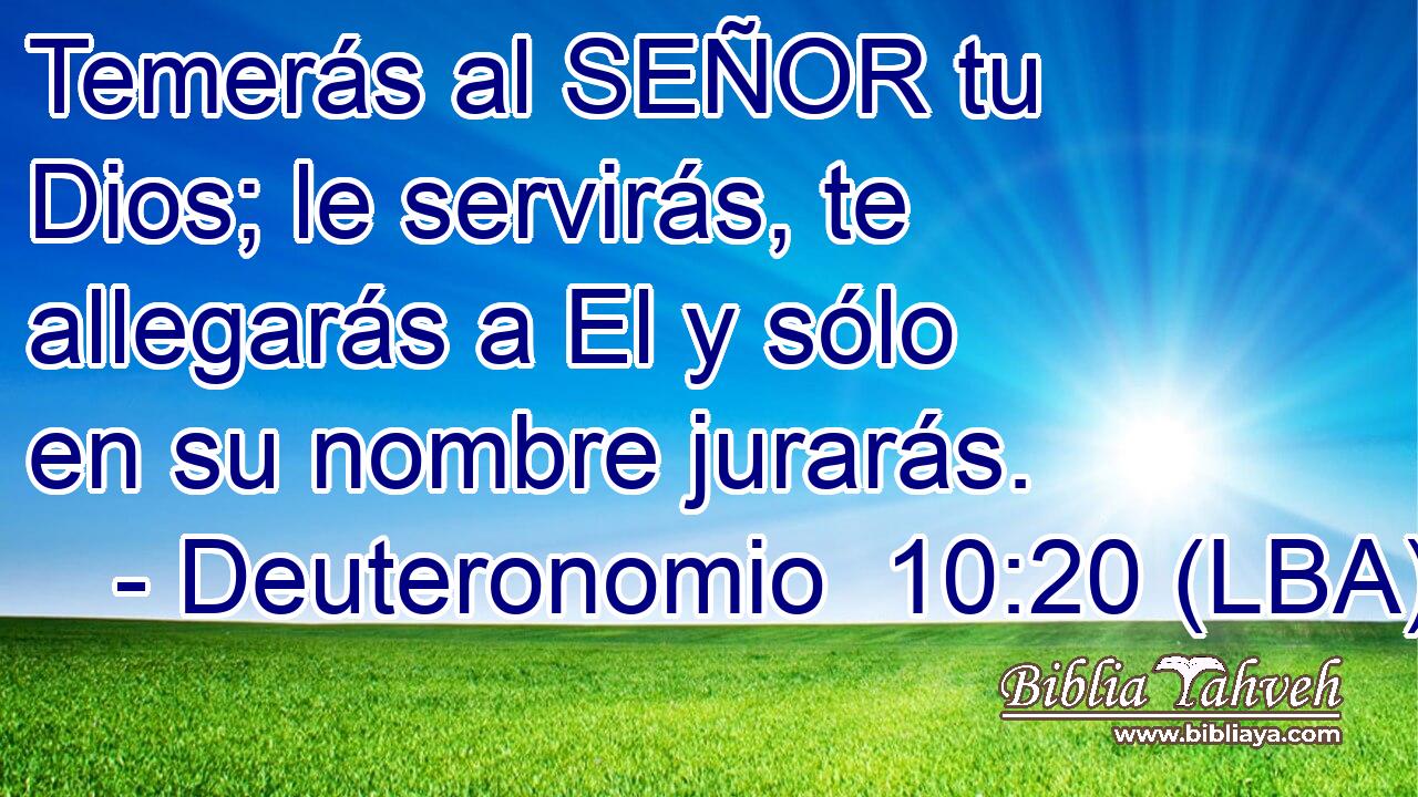 Temerás al SEÑOR tu Dios; le servirás, te allegarás a El y sólo en su nombre jurarás.