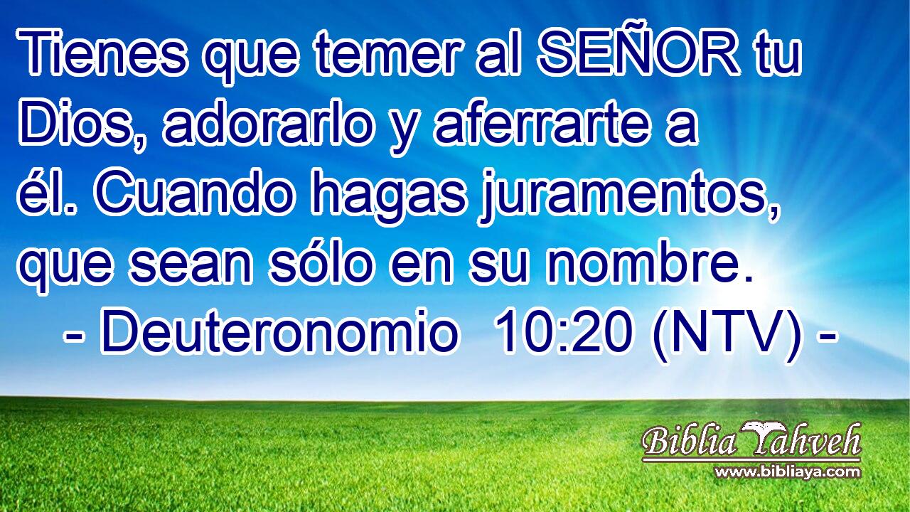 Tienes que temer al SEÑOR tu Dios, adorarlo y aferrarte a él. Cuando hagas juramentos, que sean sólo en su nombre.
