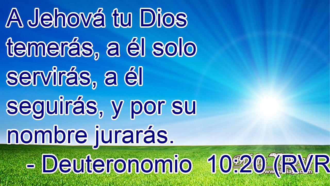 A Jehová tu Dios temerás, a él solo servirás, a él seguirás, y por su nombre jurarás.