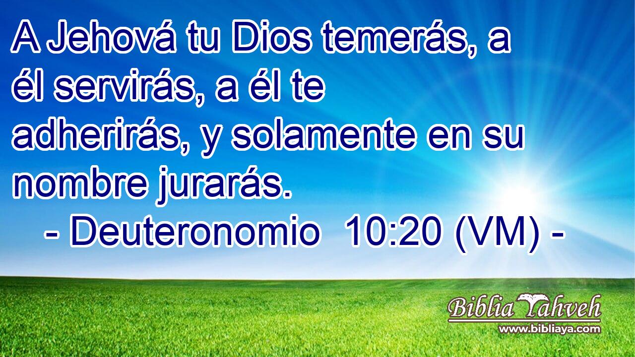  A Jehová tu Dios temerás, a él servirás, a él te adherirás, y solamente en su nombre jurarás. 