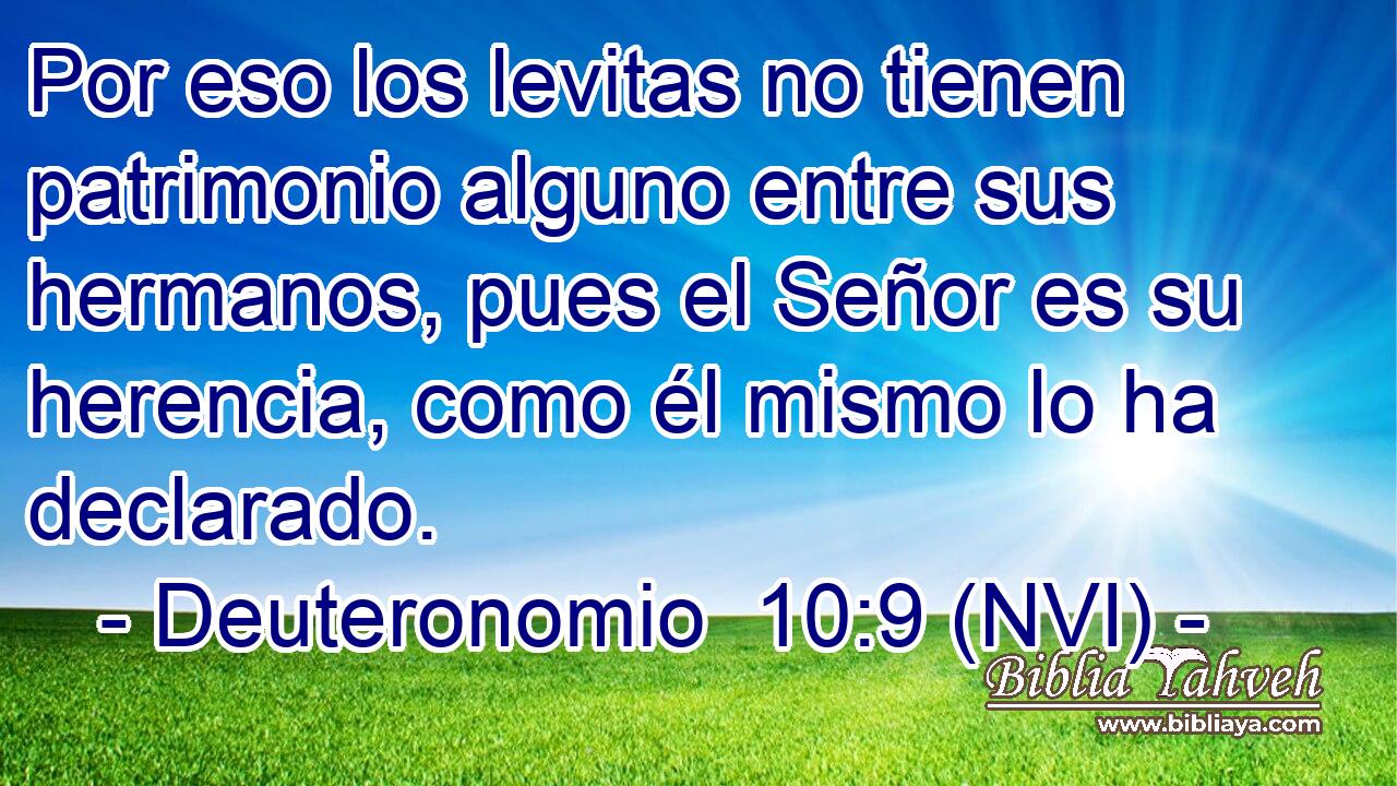  Por eso los levitas no tienen patrimonio alguno entre sus hermanos, pues el Señor es su herencia, como él mismo lo ha declarado. 