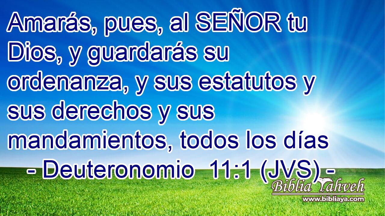 Amarás, pues, al SEÑOR tu Dios, y guardarás su ordenanza, y sus estatutos y sus derechos y sus mandamientos, todos los días