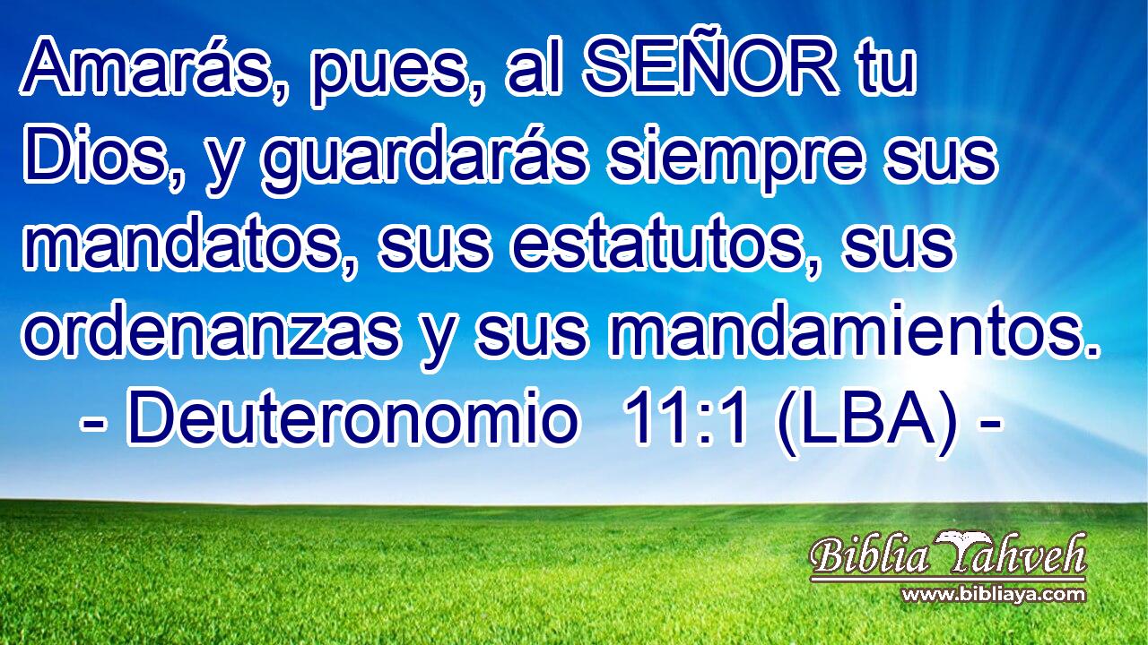 Amarás, pues, al SEÑOR tu Dios, y guardarás siempre sus mandatos, sus estatutos, sus ordenanzas y sus mandamientos.