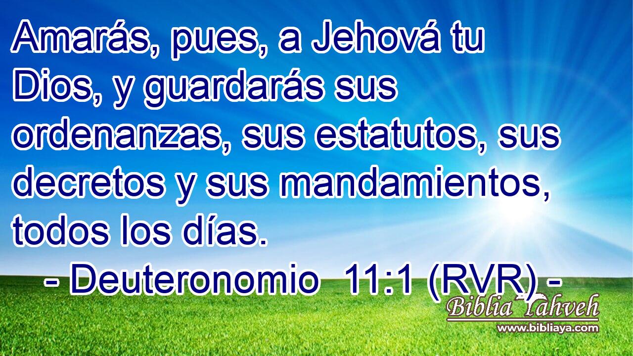 Amarás, pues, a Jehová tu Dios, y guardarás sus ordenanzas, sus estatutos, sus decretos y sus mandamientos, todos los días.
