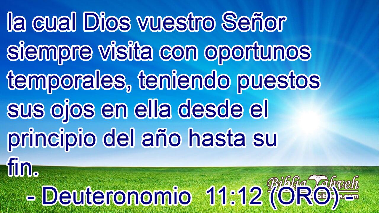  la cual Dios vuestro Señor siempre visita con oportunos temporales, teniendo puestos sus ojos en ella desde el principio del año hasta su fin. 