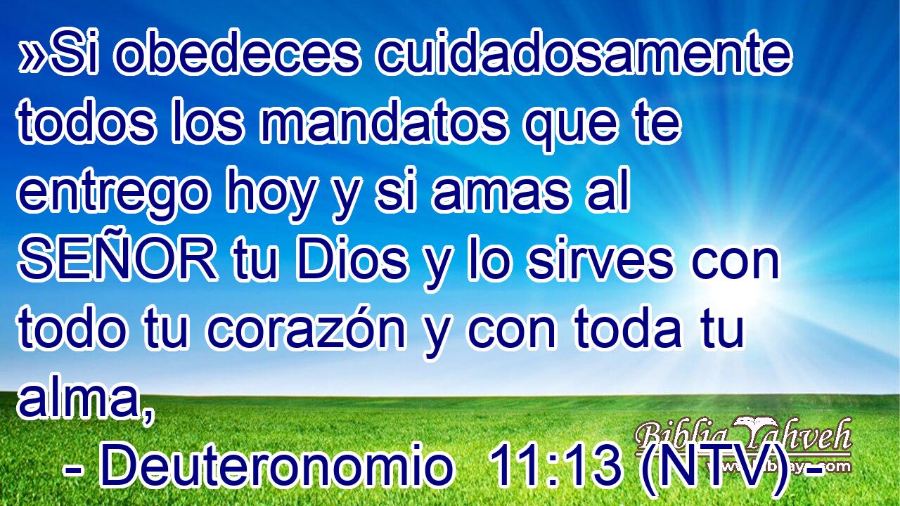 »Si obedeces cuidadosamente todos los mandatos que te entrego hoy y si amas al SEÑOR tu Dios y lo sirves con todo tu corazón y con toda tu alma,