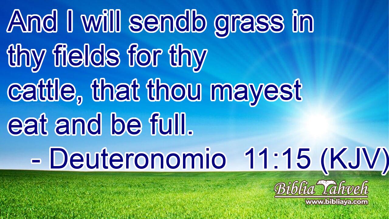 And I will sendb grass in thy fields for thy cattle, that thou mayest eat and be full.