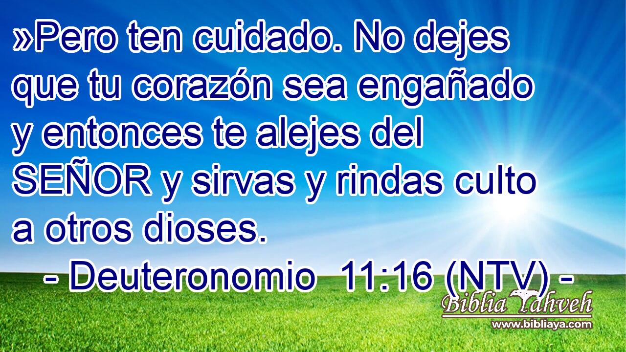 »Pero ten cuidado. No dejes que tu corazón sea engañado y entonces te alejes del SEÑOR y sirvas y rindas culto a otros dioses.