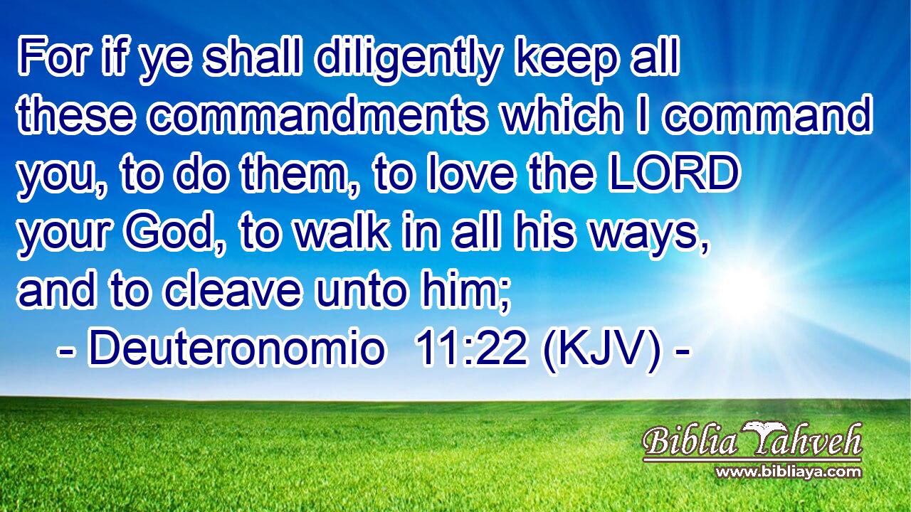 For if ye shall diligently keep all these commandments which I command you, to do them, to love the LORD your God, to walk in all his ways, and to cleave unto him;