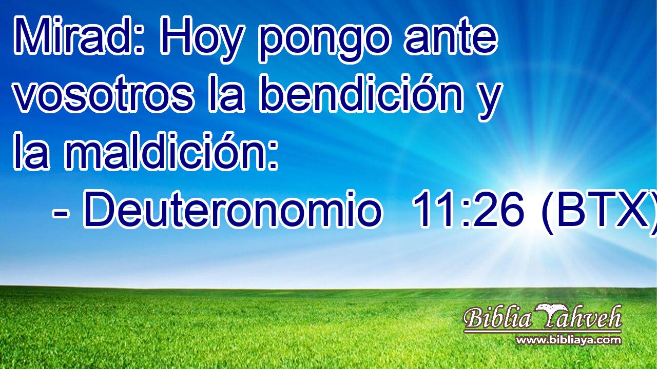 Mirad: Hoy pongo ante vosotros la bendición y la maldición: