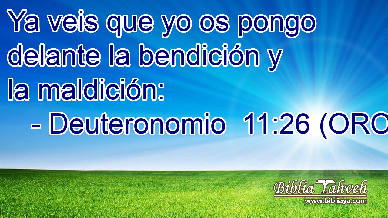  Ya veis que yo os pongo delante la bendición y la maldición: 