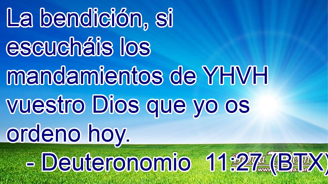 La bendición, si escucháis los mandamientos de YHVH vuestro Dios que yo os ordeno hoy.