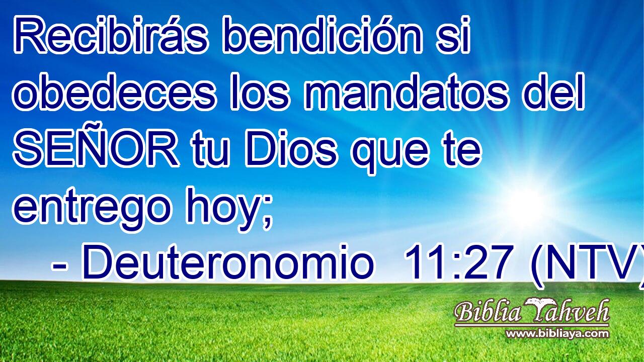 Recibirás bendición si obedeces los mandatos del SEÑOR tu Dios que te entrego hoy;