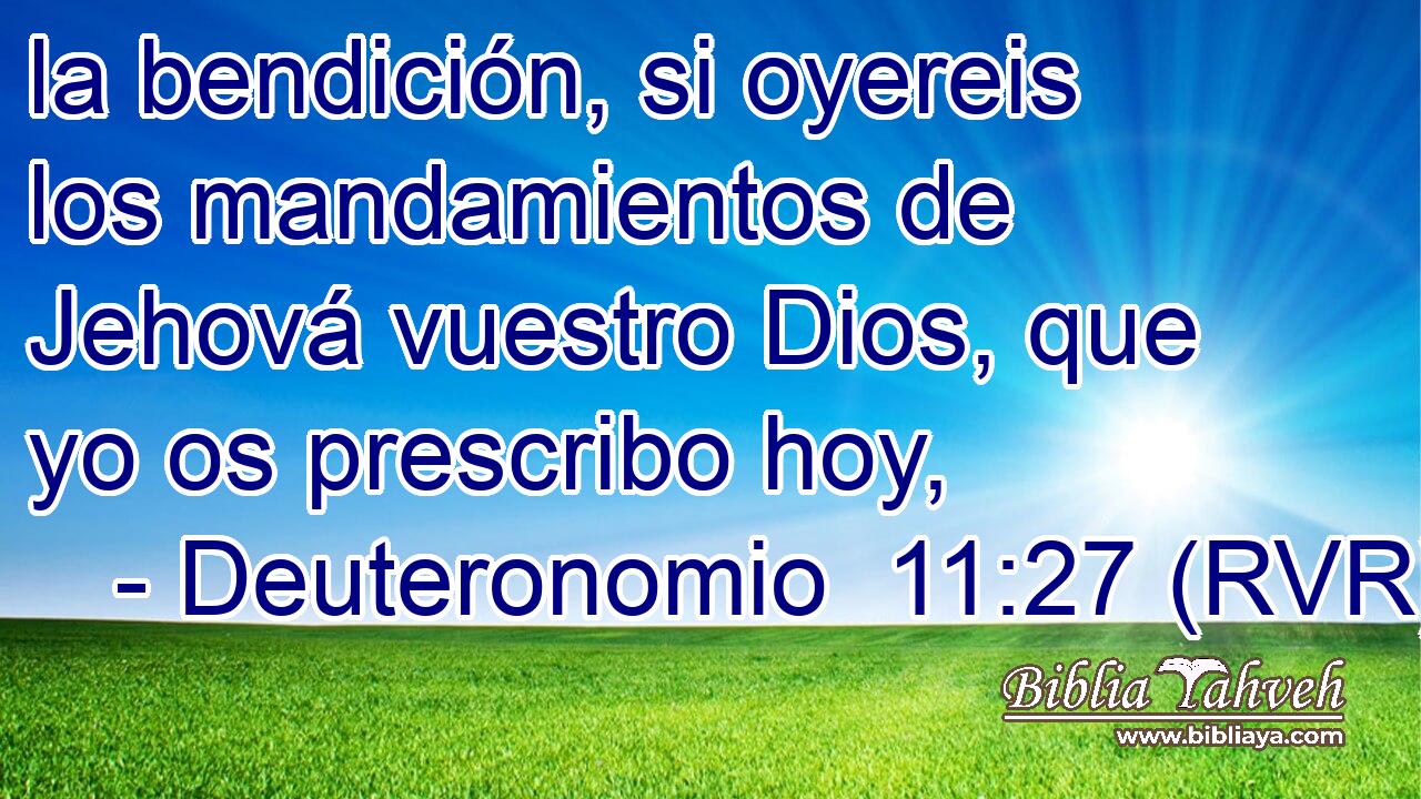 la bendición, si oyereis los mandamientos de Jehová vuestro Dios, que yo os prescribo hoy,
