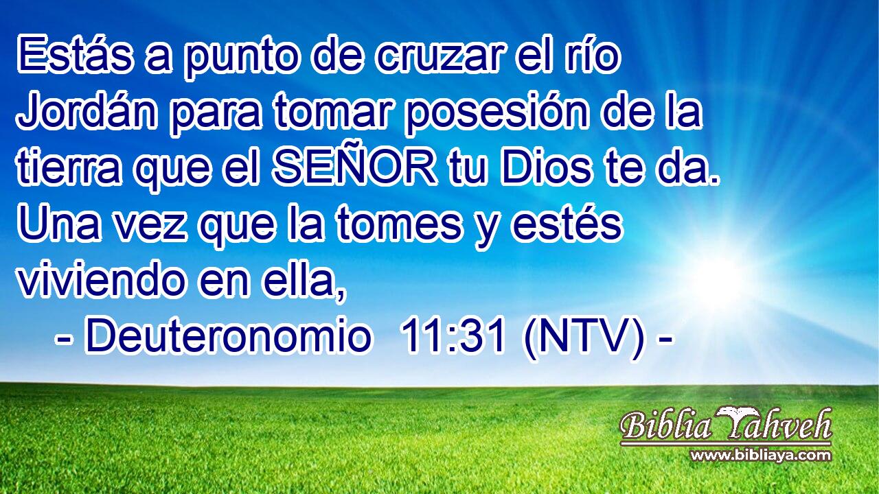 Estás a punto de cruzar el río Jordán para tomar posesión de la tierra que el SEÑOR tu Dios te da. Una vez que la tomes y estés viviendo en ella,