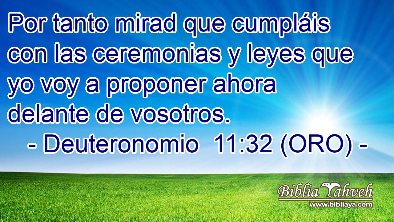  Por tanto mirad que cumpláis con las ceremonias y leyes que yo voy a proponer ahora delante de vosotros. 
