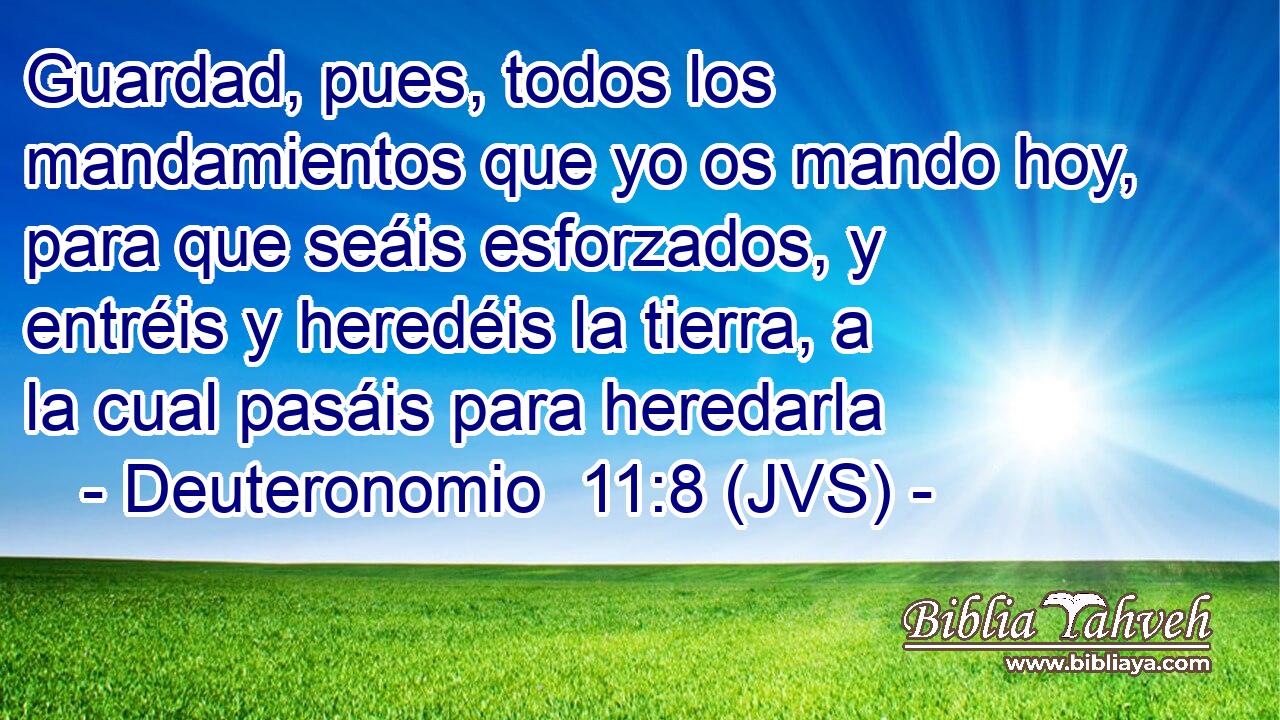 Guardad, pues, todos los mandamientos que yo os mando hoy, para que seáis esforzados, y entréis y heredéis la tierra, a la cual pasáis para heredarla