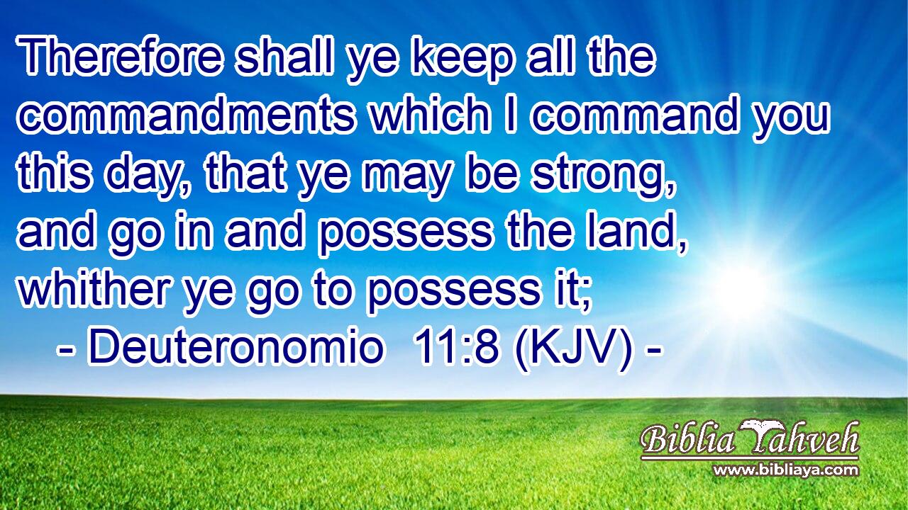 Therefore shall ye keep all the commandments which I command you this day, that ye may be strong, and go in and possess the land, whither ye go to possess it;