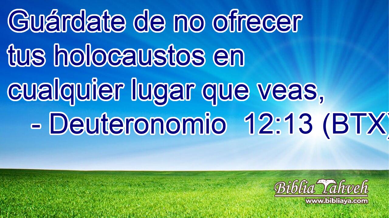 Guárdate de no ofrecer tus holocaustos en cualquier lugar que veas,