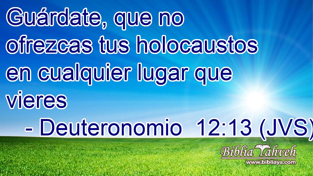 Guárdate, que no ofrezcas tus holocaustos en cualquier lugar que vieres
