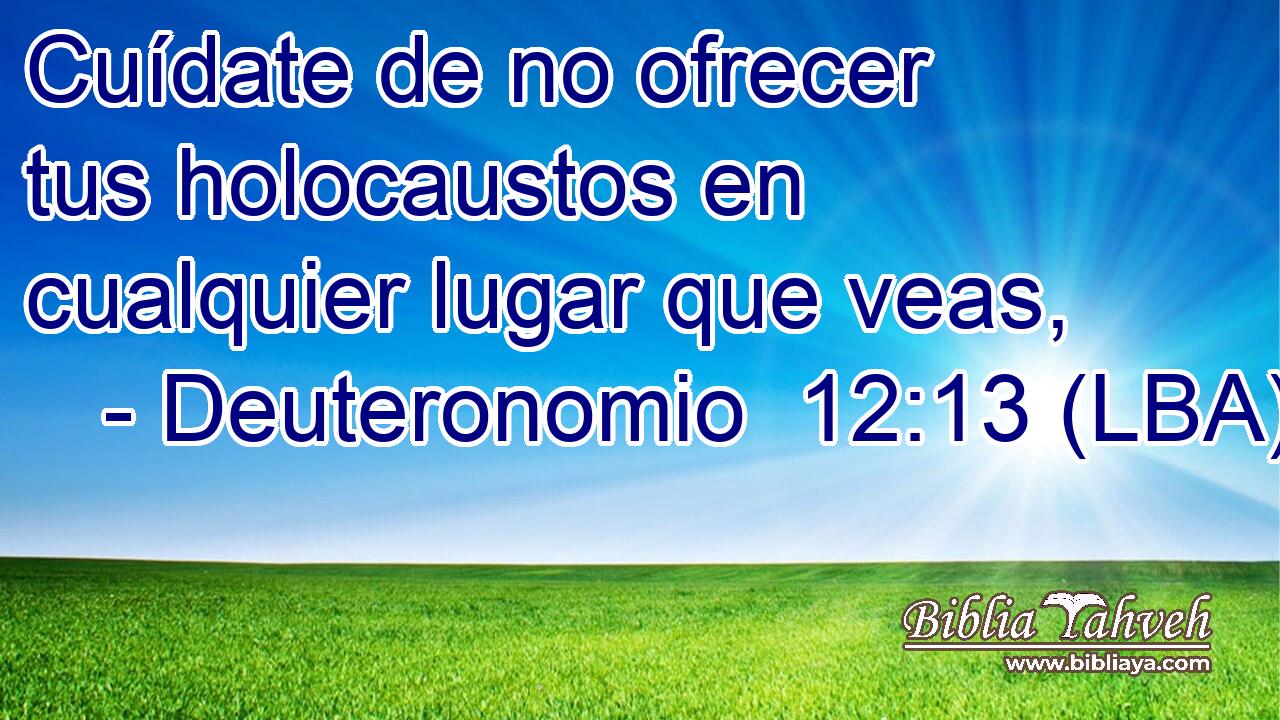 Cuídate de no ofrecer tus holocaustos en cualquier lugar que veas,